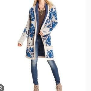Free People flower power long cardigan